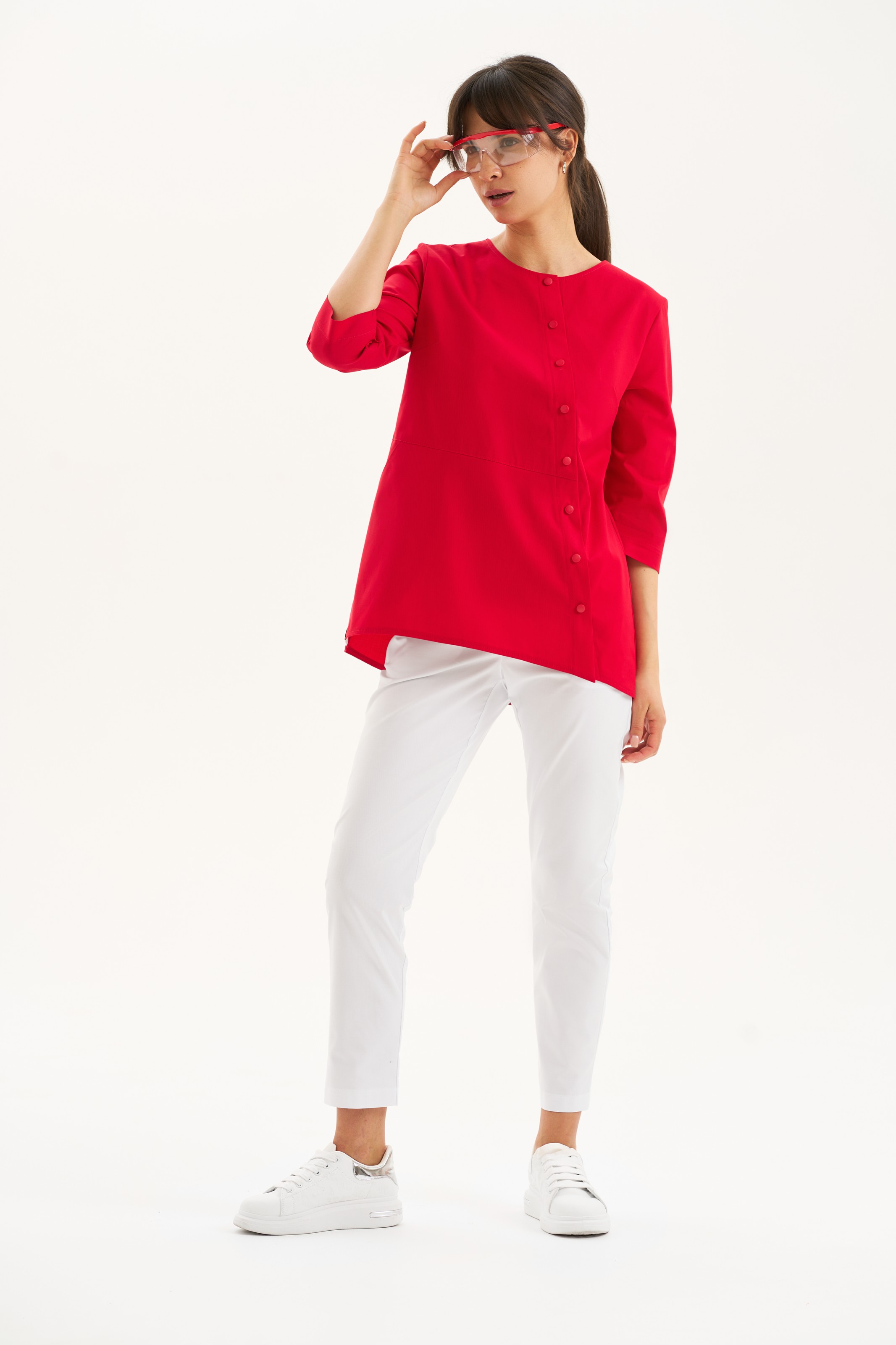 Удлиненная рубашка А-силуэта