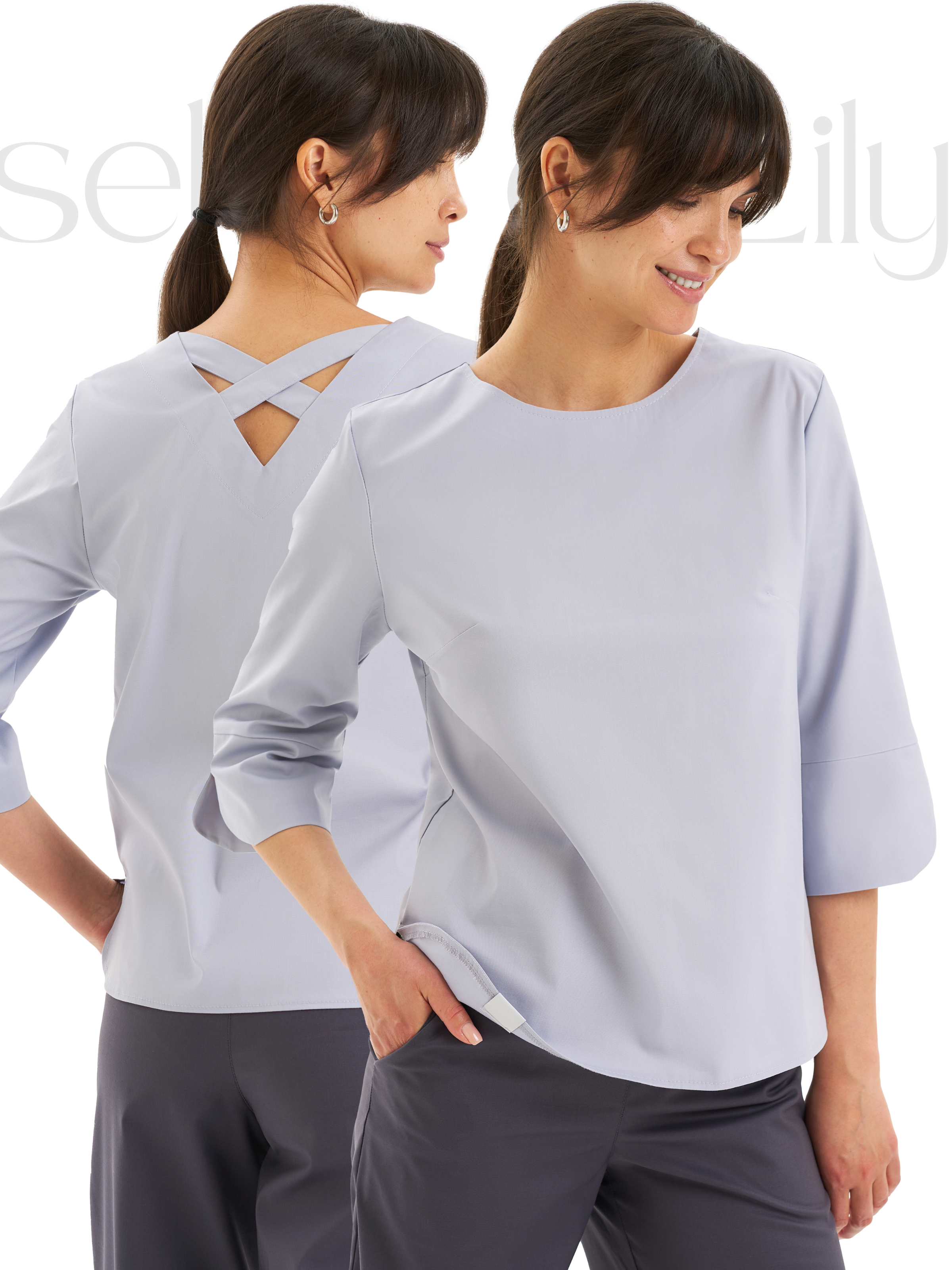 Удлиненная блуза А-силуэта