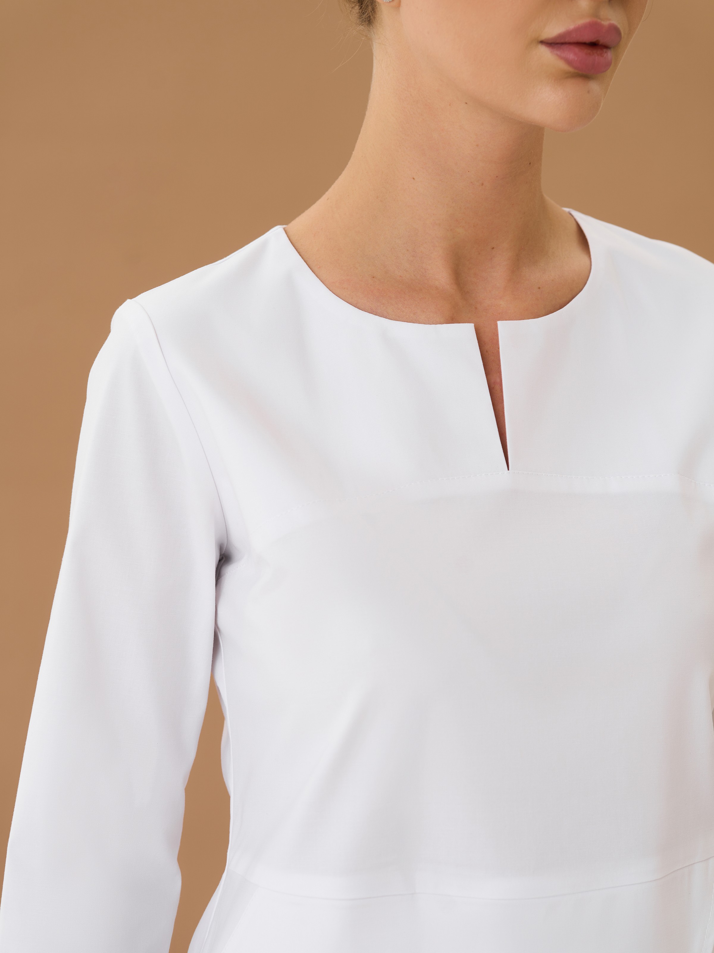 Удлиненная рубашка с имитацией запаха