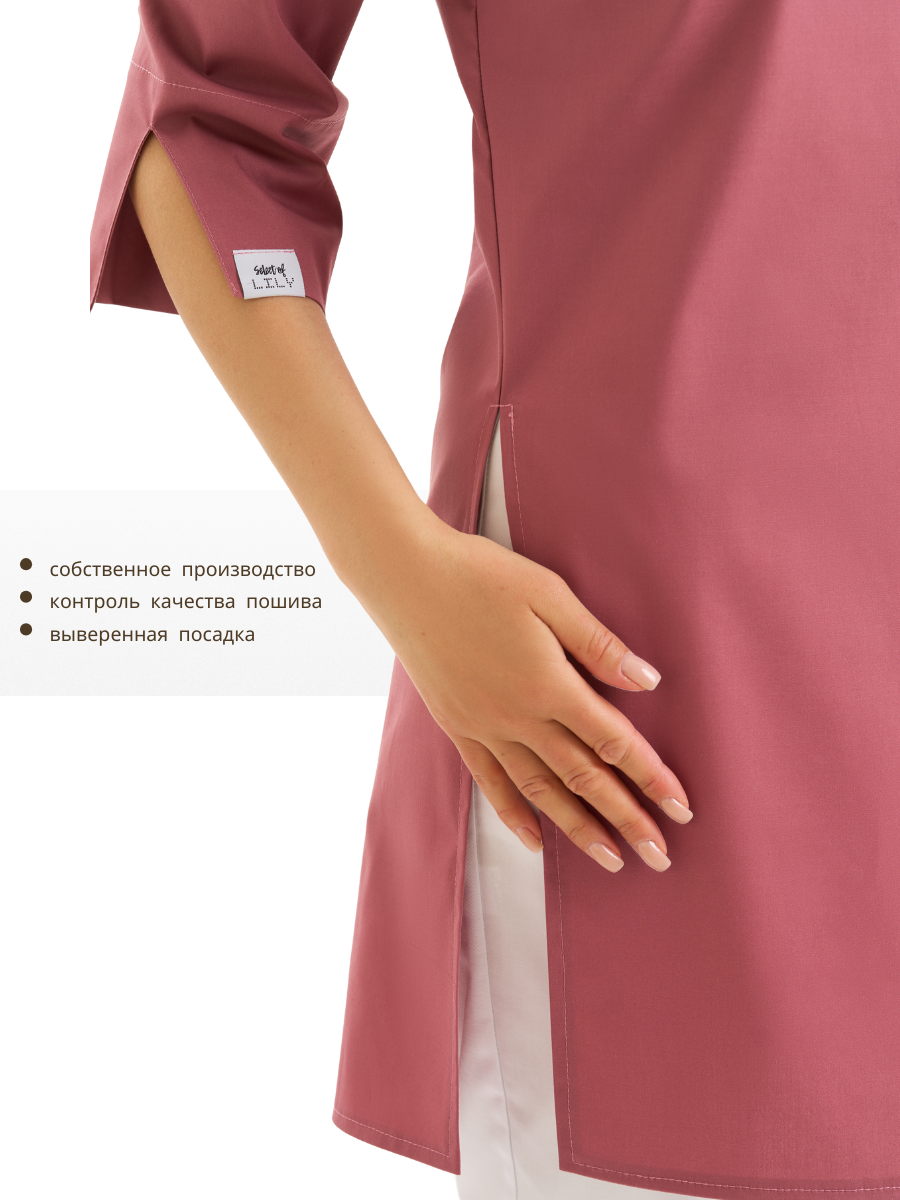 Удлиненная туника пыльная роза