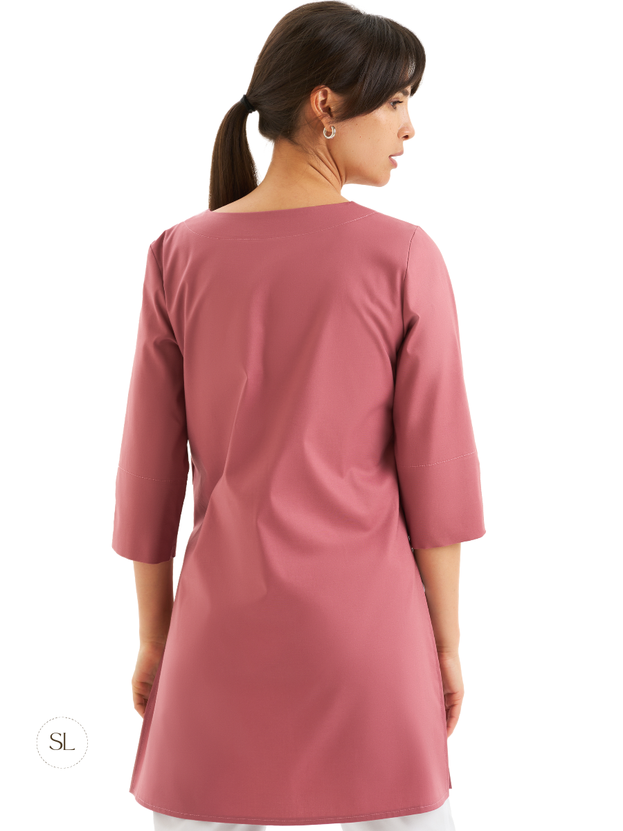 Удлиненная туника пыльная роза