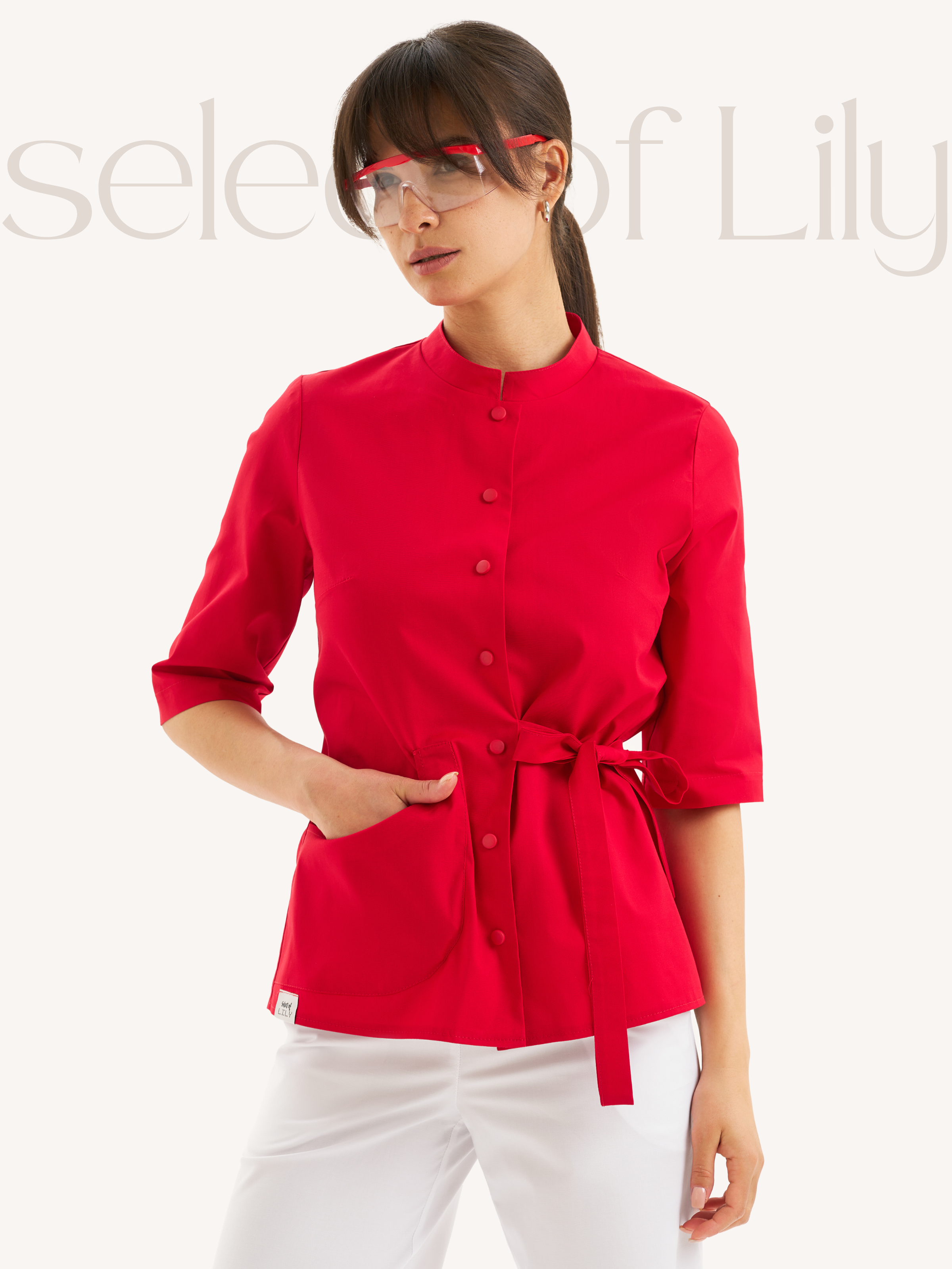 Рубашка с высоким воротником